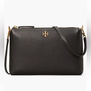 Tory Burch Mercer Black pebble Leather Clutch